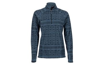 Image of Marmot Rocklin 1/2 Zip Fleece Jacket - Womens, Steel Onyx Sunfall, L 88990-8977-L