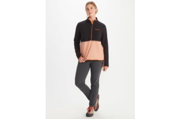 Image of Marmot Rocklin 1/2 Zip - Womens, Black/Rose Gold, Extra Large, M12403-21015-XL