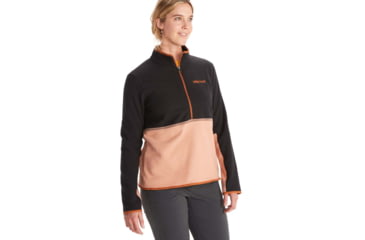 Image of Marmot Rocklin 1/2 Zip - Womens, Black/Rose Gold, Extra Large, M12403-21015-XL