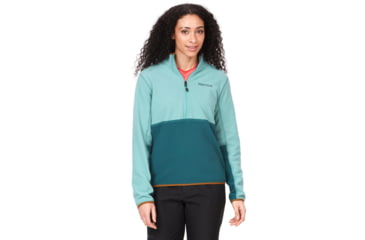 Image of Marmot Rocklin 1/2 Zip - Womens, Blue Agave/Dark Jungle, Extra Large, M12403-22487-XL