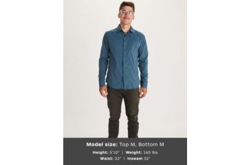 Image of Marmot Runyon Long Sleeve Shirt - Mens, Denim, Medium, 41380-200-M