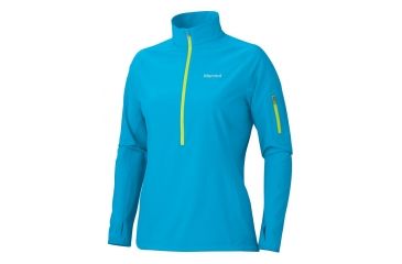 Image of Marmot Stretch Light 1/2 Zip - Women's-Blue Sea-X-Small