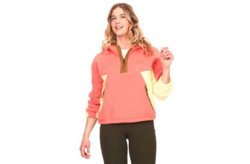 Image of Marmot Super Aros Fleece Hoodie - Womens, Grapefruit/Wheat/Hazel, Extra Large, M14616-22516-XL