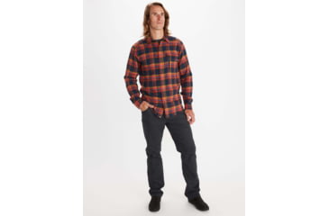 Image of Marmot Tromso Midweight Flannel Long Sleeve - Mens, Dark Indigo, Large, 33320-2835-L