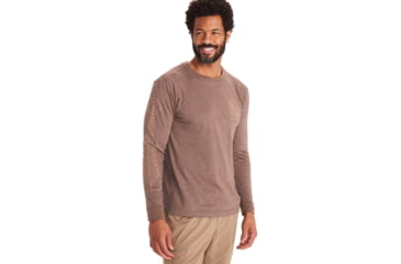 Image of Marmot Wilderness Guide Long Sleeve Tee - Mens, Brown Heather, Small, M11730-7139-S