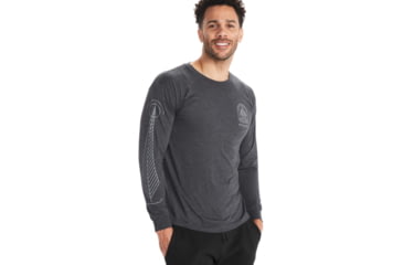 Image of Marmot Wilderness Guide Long Sleeve Tee - Mens, Charcoal Heather, Medium, M11730-1204-M
