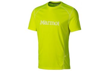 Image of Marmot Windridge Short Sleeve Graphic Tee - Men's-Hyper Yellow/White-XX-Large
