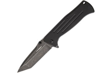 Image of MARSER Kampfer 18 Linerlock A/O Black Folding Knife,3.5in,Standard Edge,Tanto,Black Stonewash,Black,G10 Handle MRSKA18