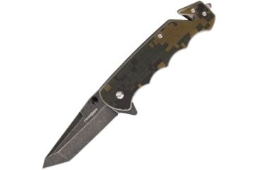 Image of MARSER Kampfer 20 Linerlock A/O Camo Folding Knife,3.25in,Standard Edge,Tanto,Black Stonewash,Camo,G10 Handle MRSKA20