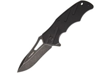 Image of MARSER Kampfer 22 Linerlock Black Folding Knife,3.25in,Standard Edge,Drop Point,Black Stonewash,Black,G10 Handle MRSKA22