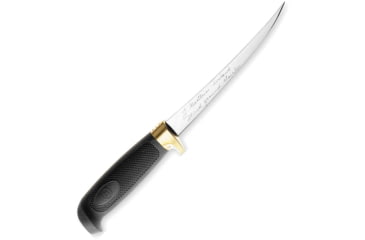 Image of Marttiini Condor Golden Fillet Fixed Blade Knife, Condor Golden Fillet, 10.63in Overall, 6in Satin SS Fillet Blade, Black Textured Rubber, Black, 826014