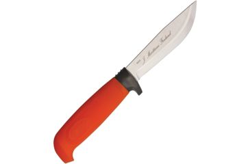 Image of Marttiini Skinner Orange Handle Fixed Blade Knife, 9in, 4in, Orange, Rubber Handle MN186024