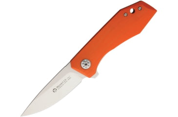 Image of Maserin AMK3 M390 G10 Folding Knife, 3in Satin Bohler M390 SS Drop Point, Orange Handle, Pocket Clip, G10/Carbon Fiber Handle, Orange, 377/G10A