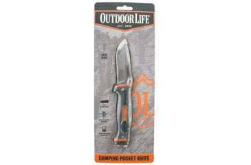 Image of Master Cutlery Outdoor Life Folding Camping Knife, 3.75in, 7Cr17MoV Stainless Steel Blade, Drop Point, Orange Handle, OLFDR001OGN