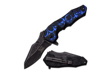 Image of Master Cutlery Dark Side Spring Assisted Knife 4.75in-Matte Blue Alum Hndl 4010134
