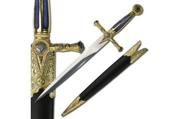 Image of Master Cutlery Fixed Blade, 21.5in, Stainless Steel Blade, Blue Handle HK-023BL