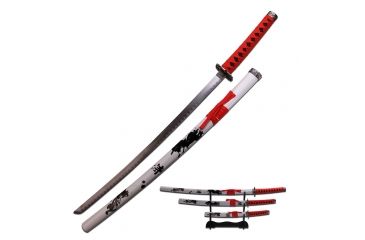 Image of Master Cutlery Fixed Blade, 40in, Carbon Steel Blade, Red Cord Wrap Handle SW-79-4
