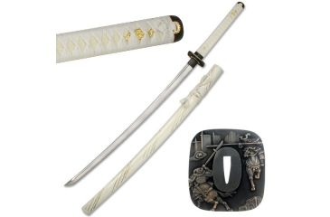 Image of Master Cutlery Fixed Blade, 41in, Carbon Steel Blade, White Cord Wrapped Handle SW-541W