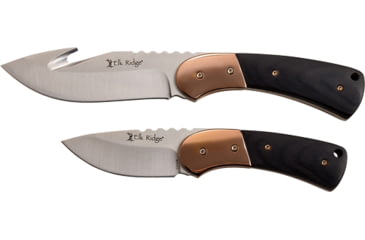 Image of Elk Ridge Pursuit Fixed Blade Knife, 3.75 in, Stainless Steel, Gut Hook/Drop Point, ER20010BK