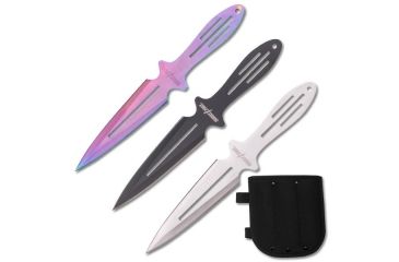 Image of Master Cutlery Tactical, 8in, Stainless Steel Blade, Rainbow, Black And Silver Stainless Steel Handle TK-007-3