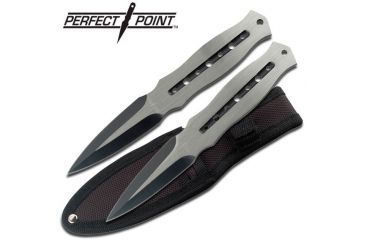 Image of Master Cutlery Throwing Knife Set, Black Anodized, Set of 2, Nylon Sheath MC-C735-2