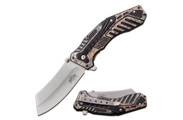 Image of Master USA Cleaver Spring Assisted Knife, 3.25 in, 3Cr13 Stainless Steel Stainless Steel, Grey/Brown, MU-A113A