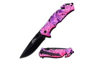 Image of Master USA Drop Point Spring Assisted Knife, 3.5 in, 3Cr13 Stainless Steel Stainless Steel, Pink Camo, MU-A001PK