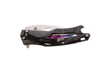 Image of Master USA Drop Point Spring Assisted Knife, 3.5 in, 3Cr13 Stainless Steel Stainless Steel, Rainbow Black, MU-A108RB
