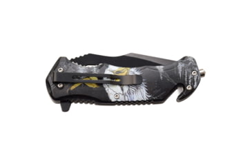 Image of Master USA Embossed Printing Spring Assisted Knife, 3.75 in, 3Cr13 Stainless Steel Stainless Steel, Drop Point, Black Eagle, MU-A116A