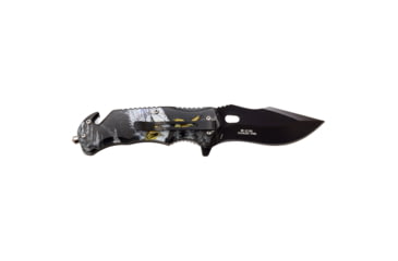 Image of Master USA Embossed Printing Spring Assisted Knife, 3.75 in, 3Cr13 Stainless Steel Stainless Steel, Drop Point, Black Eagle, MU-A116A