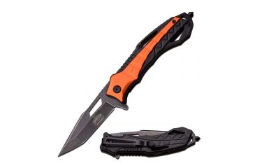 Image of Master USA Folding Blade, 3.25in, Stainless Steel Blade, Black Abs And Orange Aluminum Handle MU-A044OR