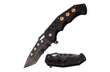 Image of Master USA Folding Blade, 3.3in, Stainless Steel Blade, Black Nylon Fiber Handle MU-A034BK