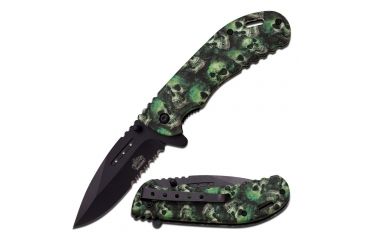 Image of Master USA Folding Blade, 3.4in, Stainless Steel Blade, Green Nylon Fiber Camo Handle MU-A030GNSK