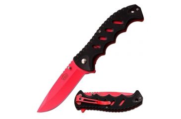 Image of Master USA Folding Blade, 3.5in, Stainless Steel Blade, Black Abs Handle MU-A046RD