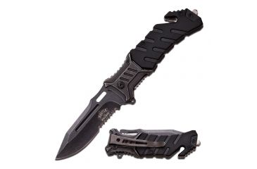 Image of Master USA Folding Blade, 3.5in, Stainless Steel Blade, Black Nylon Fiber Overlay Handle MU-A022BG