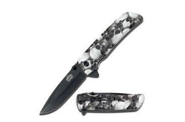 Image of Master USA Folding Blade, 3.5in, Stainless Steel Blade, Grey Skull Camo Nylon Fiber Handle MU-A005GY