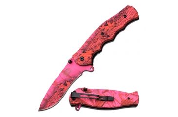 Image of Master USA Folding Blade, 3.5in, Stainless Steel Blade, Pink Camo Nylon Fiber Handle MU-A008PC