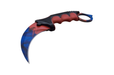 Image of Master USA Hawkbill Fixed Blade Knife, 4 in, 3Cr13 Stainless Steel Stainless Steel, Black/Red, MU-1142BRD