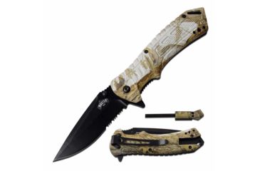 Image of Master USA MU-A062CA Spring Assisted Knife, 3.5in, 3CR13 Stainless Steel, Spear Point, Black Blade, Injection Molded Handle, Camo, MU-A062CA