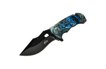Image of Master USA Tanto Spring Assisted Knife, 3.75 in, 3Cr13 Stainless Steel Stainless Steel, Grey/Blue, MU-A116N