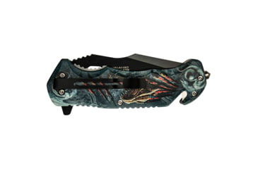 Image of Master USA Tanto Spring Assisted Knife, 3.75 in, 3Cr13 Stainless Steel Stainless Steel, Grey/Yellow Dragon, MU-A116O