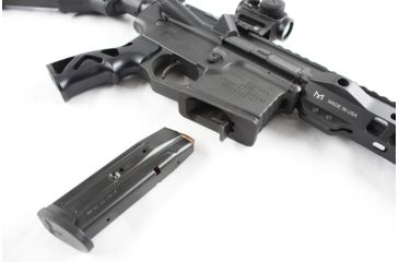 Image of Matador Arms Mag-X Magwell Adapter, AR-15 Mil-Spec Lowers, Glock G17/ G19, 9mm Luger, Anodized, Black, MAC138