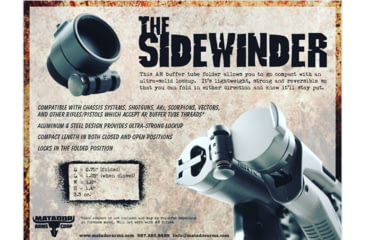 Image of Matador Arms Sidewinder AR Buffer Tube, Black, 0.75 x 1.4 x 1.8 in, MAC744