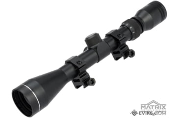 Image of Matrix 3-9X40mm Professional Scope for Airsoft Rifle w/Scope Rings, 1in Tube, Black, 3-9X40 M