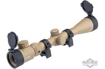 Image of Matrix 3-9X40mm Professional Scope for Airsoft Rifle w/Scope Rings, 1in Tube, Tan, 3-9x40E Tan