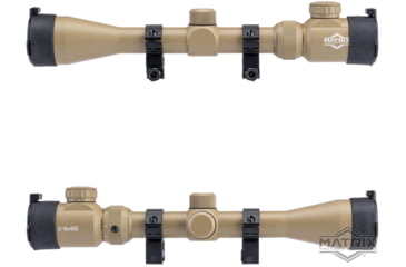 Image of Matrix 3-9X40mm Professional Scope for Airsoft Rifle w/Scope Rings, 1in Tube, Tan, 3-9x40E Tan