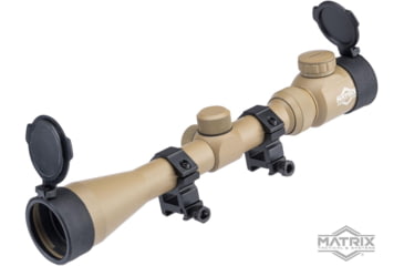 Image of Matrix 3-9X40mm Professional Scope for Airsoft Rifle w/Scope Rings, 1in Tube, Tan, 3-9x40E Tan