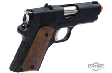 Image of Matrix Elite Detonics 1911 .45 Combat Master Airsoft Gas Blowback Pistol, Black/Wood, GP-CH-R45A1