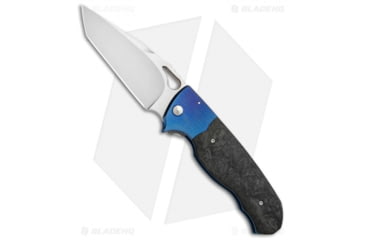 Image of Matt Diskin Knives Revolution D/A Automatic Folding Knife, 3.75in, Stainless Steel, Tanto Blade, Carbon Fiber, Black/Blue Handle, Black/Blue/Gray, 8.25 inch, BHQ-71738