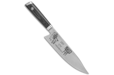 Image of Mattia Borrani Mattia Borrani Production 8" Bowie Chef Kitchen Knife Satin No TV Dinner, Black, VG10, adult, BHQ-118049